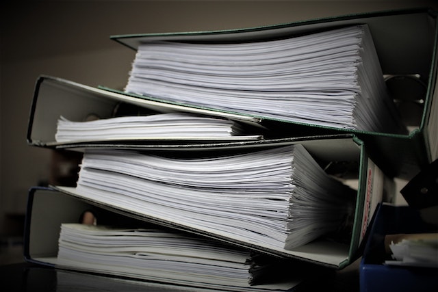 binders full of paperwork