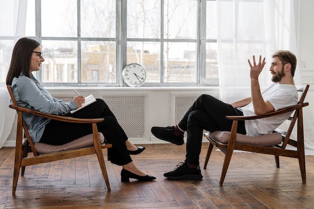 two people having conversation